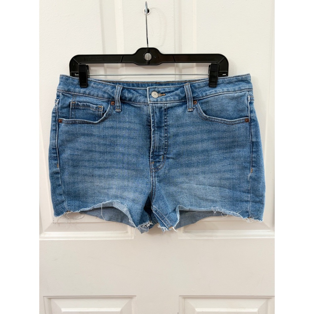 Old Navy | OG Straight High Rise Cut Off Denim Shorts Size 14 || Blue|